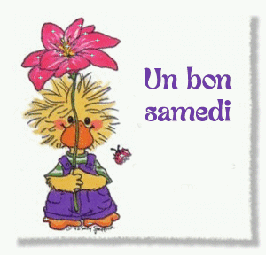 Gif animé Bon samedi canard fleur